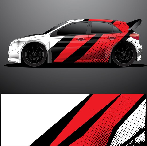 Fondo abstracto de vector de envoltura gráfica de calcomanía de coche de rally