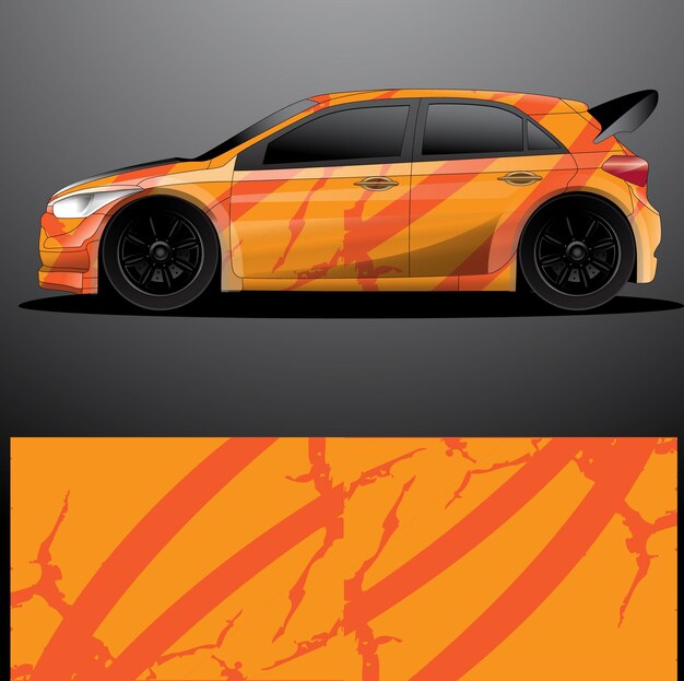 Fondo abstracto de vector de envoltura gráfica de calcomanía de coche de rally