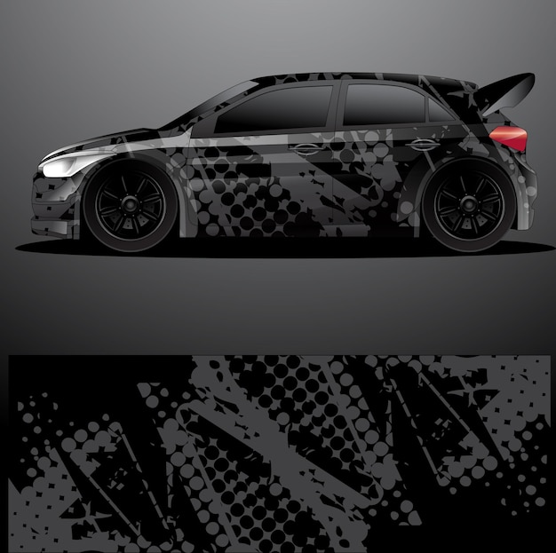 Fondo abstracto de vector de envoltura gráfica de calcomanía de coche de rally