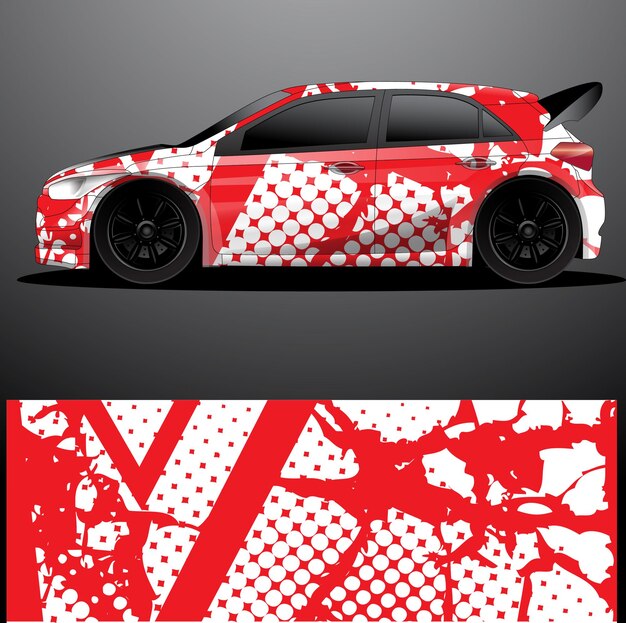Fondo abstracto de vector de envoltura gráfica de calcomanía de coche de rally