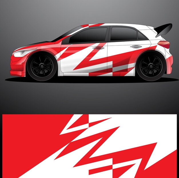 Fondo abstracto de vector de envoltura gráfica de calcomanía de coche de rally