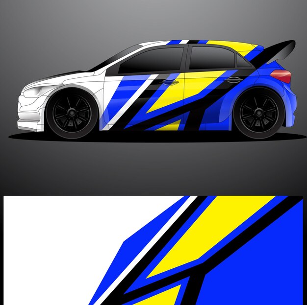 Fondo abstracto de vector de envoltura gráfica de calcomanía de coche de rally