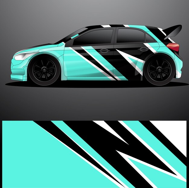 Fondo abstracto de vector de envoltura gráfica de calcomanía de coche de rally