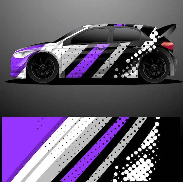 Fondo abstracto de vector de envoltura gráfica de calcomanía de coche de rally