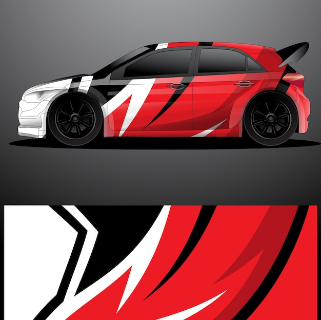 Fondo abstracto de vector de envoltura gráfica de calcomanía de coche de rally