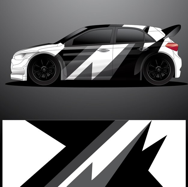 Fondo abstracto de vector de envoltura gráfica de calcomanía de coche de rally