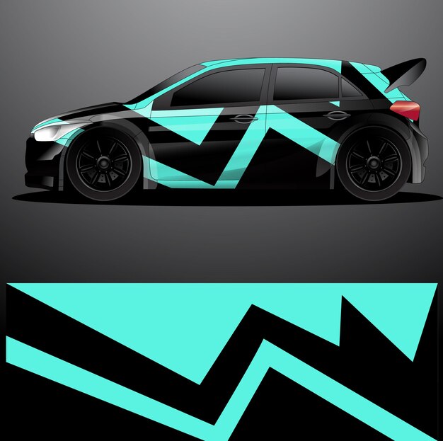 Fondo abstracto de vector de envoltura gráfica de calcomanía de coche de rally