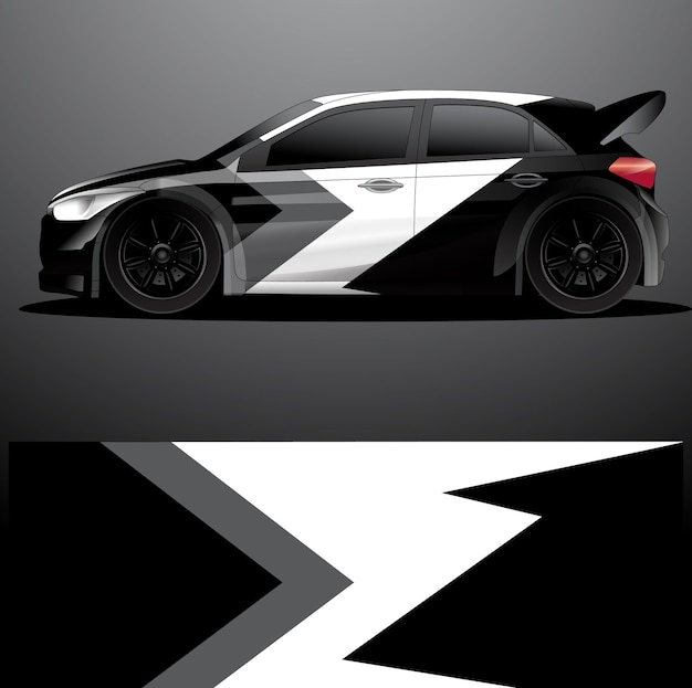 Fondo abstracto de vector de envoltura gráfica de calcomanía de coche de rally