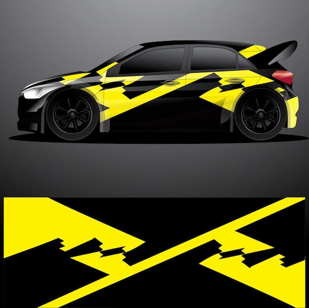 Fondo abstracto de vector de envoltura gráfica de calcomanía de coche de rally