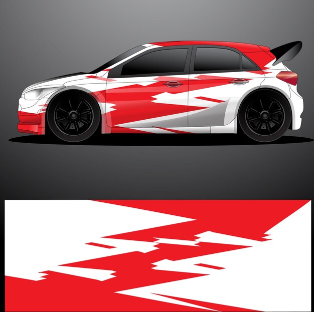 Fondo abstracto de vector de envoltura gráfica de calcomanía de coche de rally