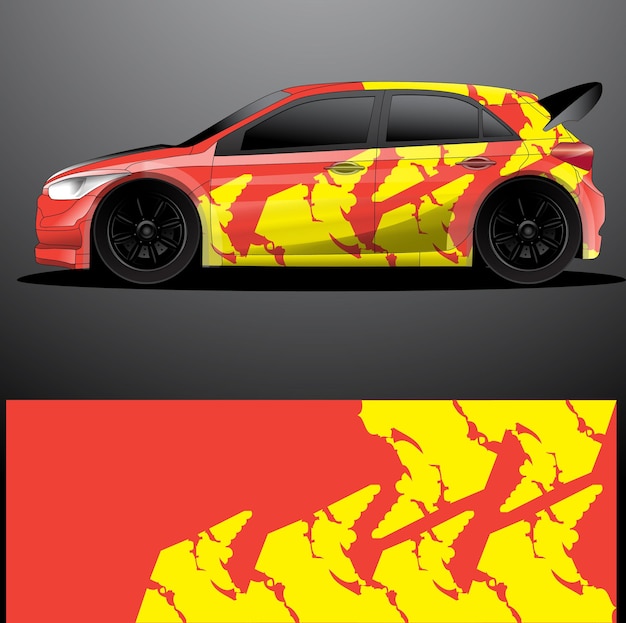 Fondo abstracto de vector de envoltura gráfica de calcomanía de coche de rally