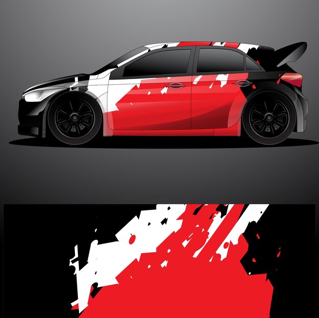 Fondo abstracto de vector de envoltura gráfica de calcomanía de coche de rally