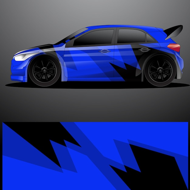 Fondo abstracto de vector de envoltura gráfica de calcomanía de coche de rally