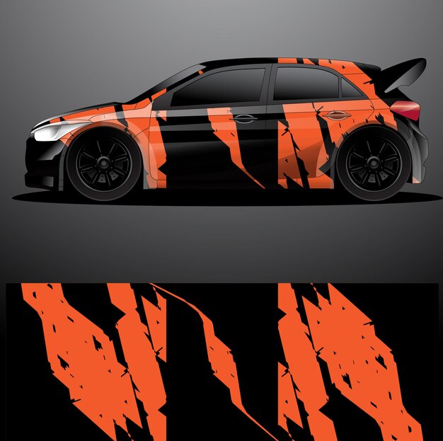 Fondo abstracto de vector de envoltura gráfica de calcomanía de coche de rally