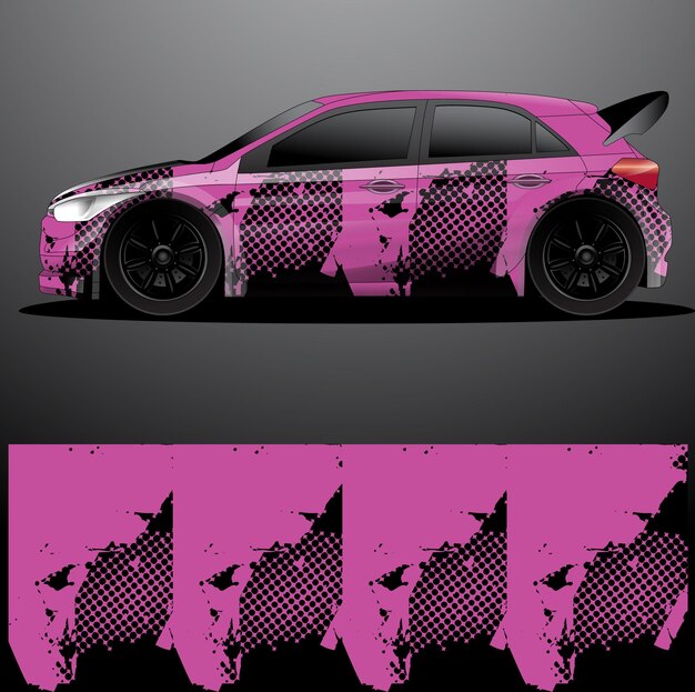 Fondo abstracto de vector de envoltura gráfica de calcomanía de coche de rally