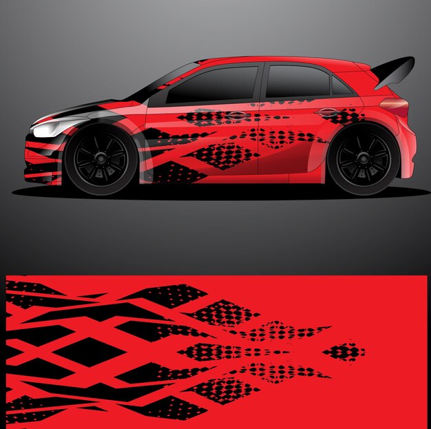 Fondo abstracto de vector de envoltura gráfica de calcomanía de coche de rally