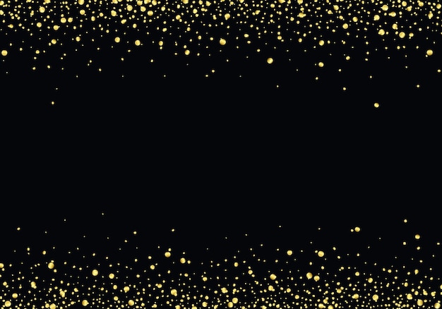 Fondo abstracto de vector fondo negro con partículas de oro brillo