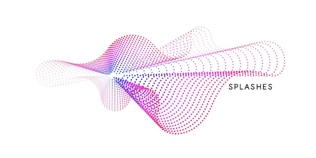 Fondo abstracto de vector con ondas dinámicas, líneas y partículas.