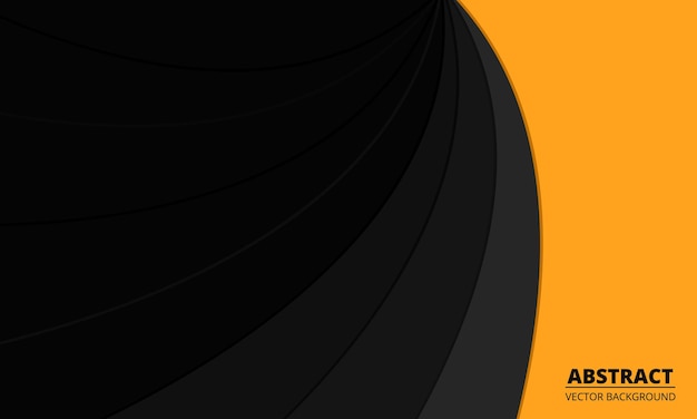 Fondo abstracto de vector de papel negro y amarillo. Ilustración de diseño moderno geométrico oscuro elegante para portada, volante, banner, página, sitio web y encabezado. Ilustración de vector EPS10.