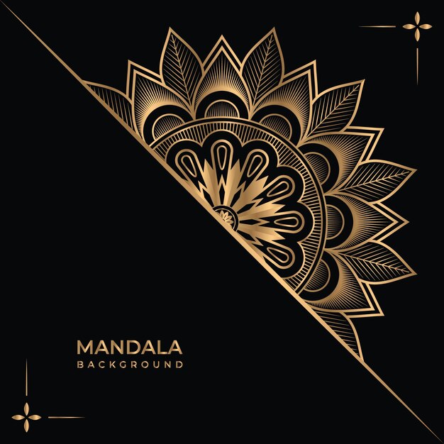 Fondo abstracto con un vector premium de diseño de mandala de oro de lujo Vector Premium