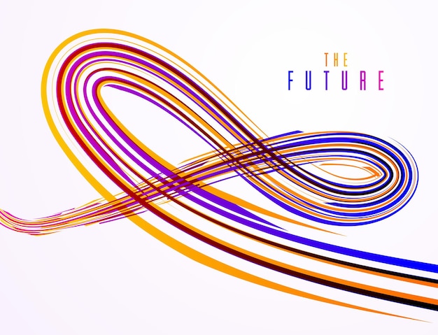 Fondo abstracto de vector de tecnología y ciencia futura con elementos de línea 3D en perspectiva, tema de conexión de movimiento dinámico, plantilla para anuncios o póster o portada.