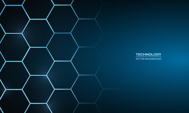 Fondo abstracto de vector de tecnología hexagonal azul