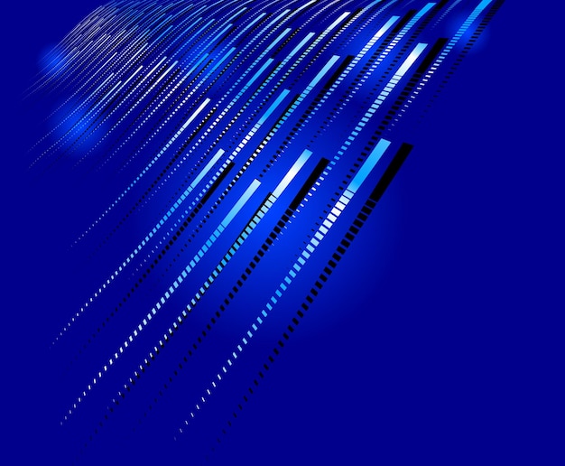 Fondo abstracto de vector de tecnología con líneas de gran flujo de datos, abstracción 3D de nanotecnología y ciencia, electrónica y estilo digital, perspectiva dimensional de red de alambre.