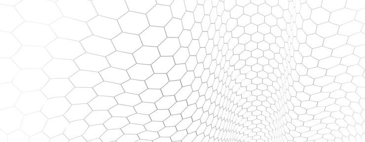 Vector fondo abstracto de vector de tecnología con malla de hexágonos, abstracción 3d de nanotecnología y ciencia, electrónica y estilo digital, perspectiva dimensional de red de alambre.