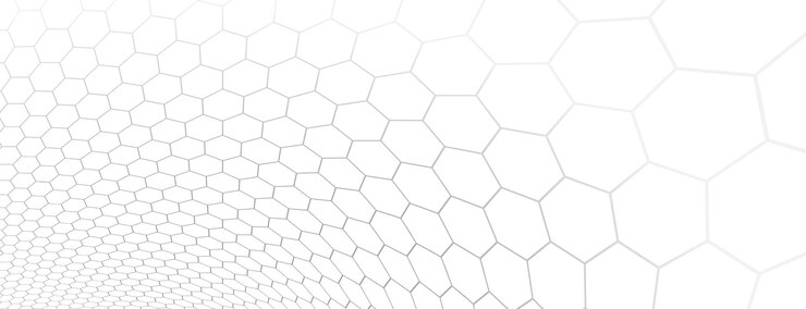 Vector fondo abstracto de vector de tecnología con malla de hexágonos, abstracción 3d de nanotecnología y ciencia, electrónica y estilo digital, perspectiva dimensional de red de alambre.