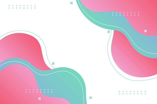 Fondo abstracto vectorial blanco con ondas de color rosa y azul claro