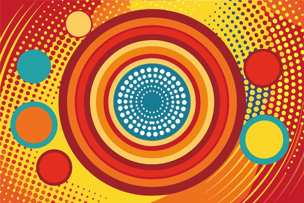 Fondo abstracto vectorial con círculos y puntos de medio tono Ilustración vectorial