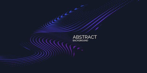 Fondo abstracto vectorial con línea de ondas dinámicas y partículas