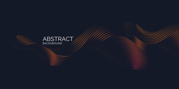 Fondo abstracto vectorial con línea de ondas dinámicas y partículas