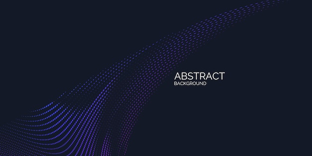 Fondo abstracto vectorial con línea de ondas dinámicas y partículas