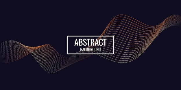 Fondo abstracto vectorial con línea de ondas dinámicas y partículas