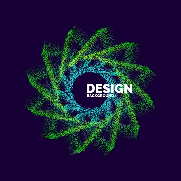 Fondo abstracto vectorial con línea de ondas dinámicas y partículas