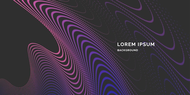 Fondo abstracto vectorial con línea de ondas dinámicas y partículas
