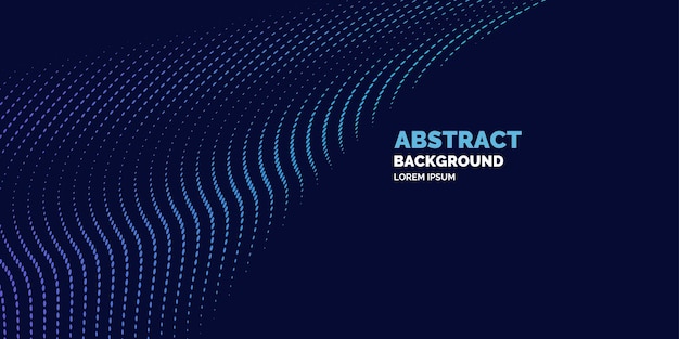 Fondo abstracto vectorial con línea de ondas dinámicas y partículas