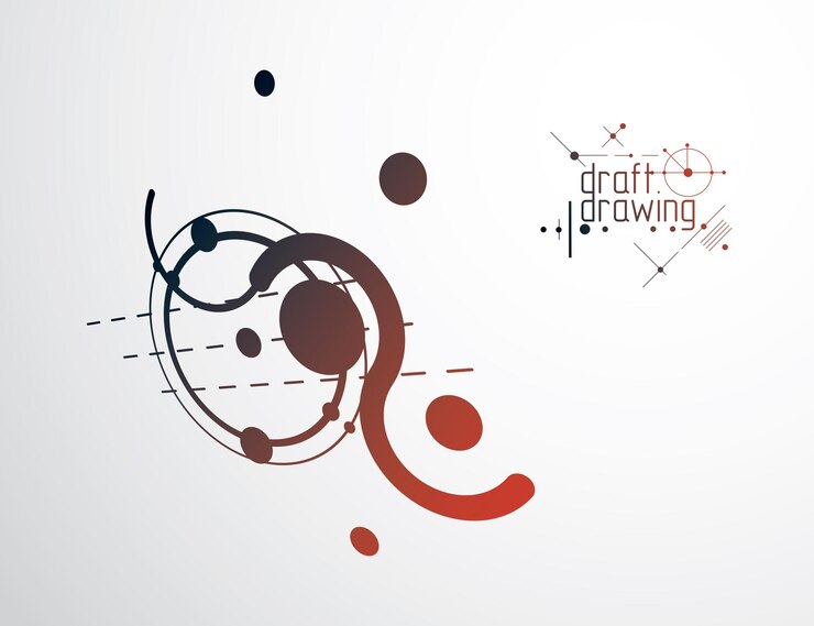 Vector fondo abstracto vectorial de tecnología de ingeniería mecánica, abstracción cibernética con esquemas industriales innovadores. ilustración gráfica de arte.