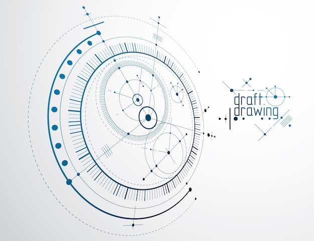 Fondo abstracto vectorial de tecnología de ingeniería mecánica, abstracción cibernética con esquemas industriales innovadores.