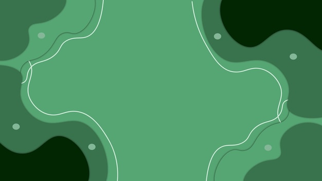 Fondo abstracto verde con arte de línea suave