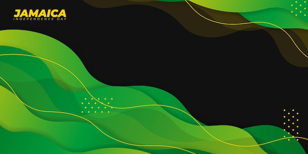 Fondo abstracto verde para el diseño del día del evento nacional de Jamaica