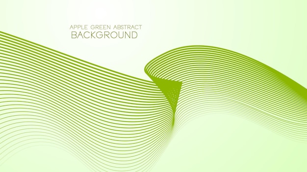 Fondo abstracto verde manzana con línea curva para fondo o presentación