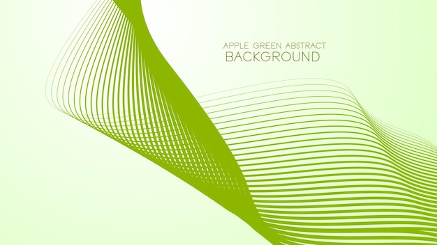 Fondo abstracto verde manzana con línea curva para fondo o presentación