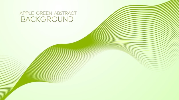Fondo abstracto verde manzana con línea curva para fondo o presentación