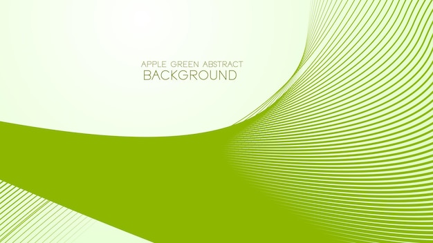 Fondo abstracto verde manzana con línea curva para fondo o presentación