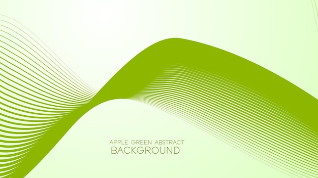 Fondo abstracto verde manzana con línea curva para fondo o presentación