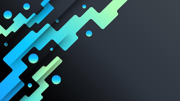 Fondo abstracto verde y negro con formas mínimas de diseño vectorial