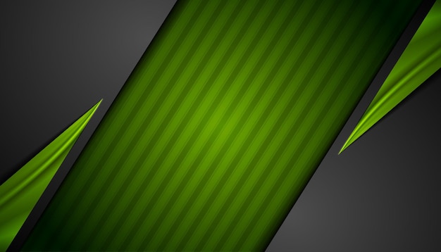Fondo abstracto verde y negro con rayas brillantes