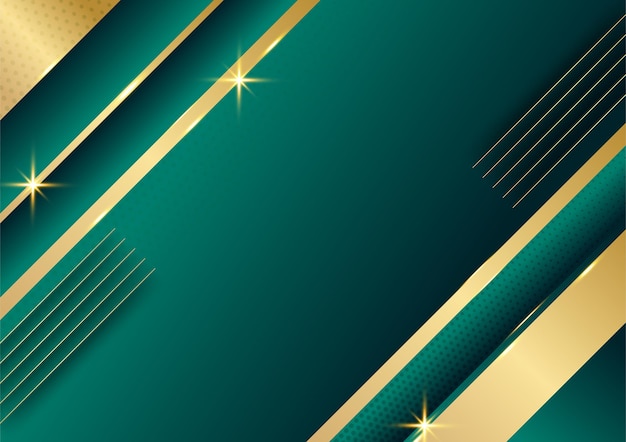 Vector fondo abstracto verde oscuro y dorado de lujo